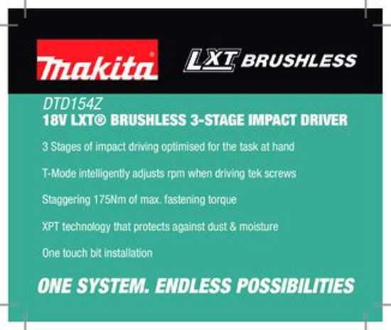 Makita 18V Impact Driver DTD154Z (Each)