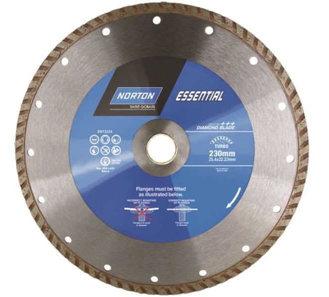 Norton Essential Diamond Blade 1EA 230x2x25.4mm (Each)