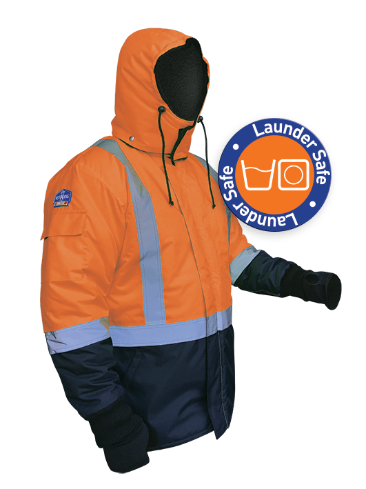 IceKing Launderable Freezer Jacket, FGIKONJ - Orange/Navy - 23X