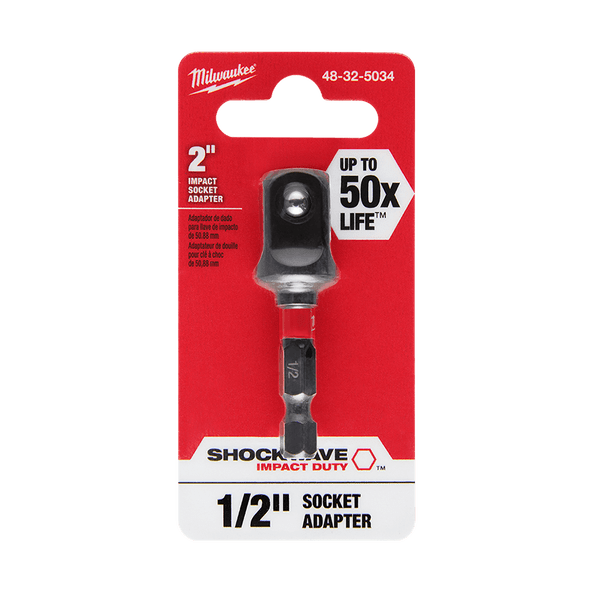 Milwaukee Shockwave Socket Adaptor 1/4" TO 1/2" Sq (Each)