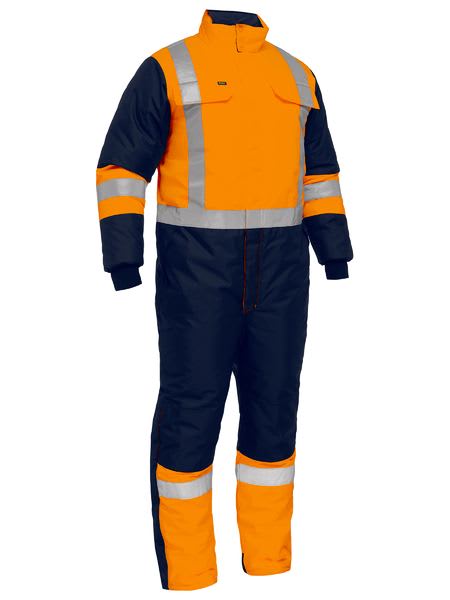 Bisley, X-Back Hi Vis Freezer Coverall, BC6453T Regular Fit - Orange/Navy - 117