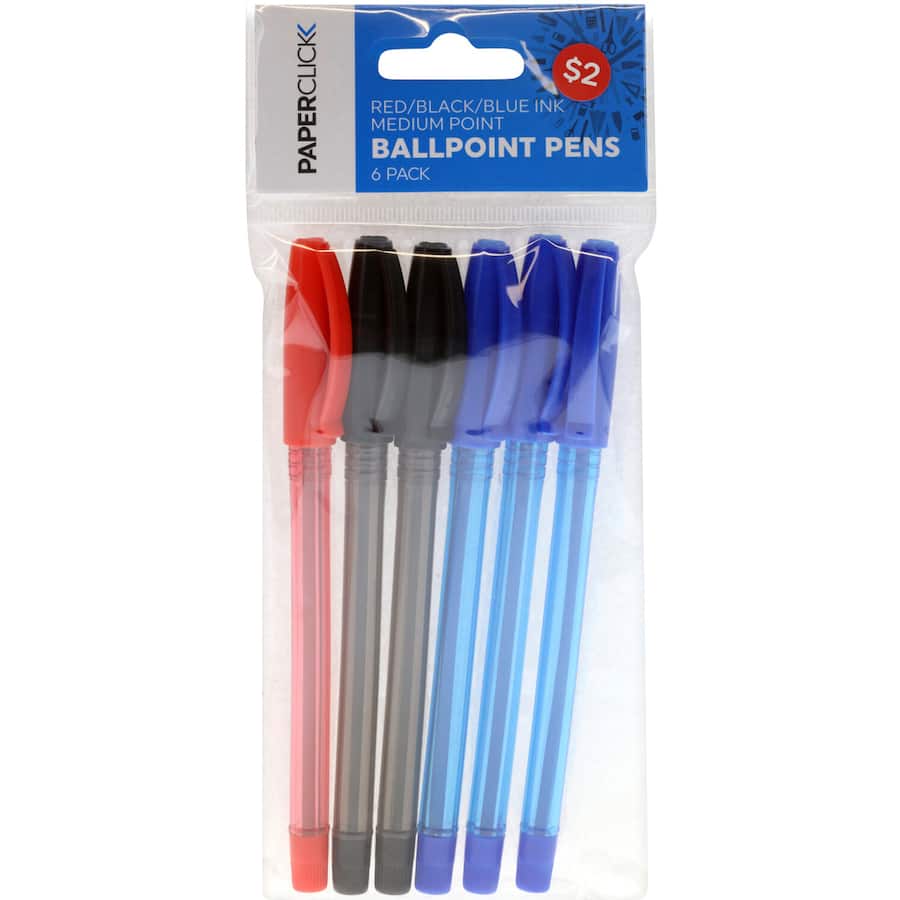 Homebrand Pens Ballpoint 6pack