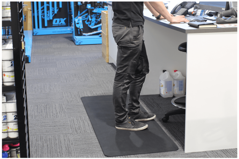 Comfort Plus Runner 1800 x 610mm anti-fatigue mat featuring high-quality foam, non-slip surface, and ergonomic design for comfort.