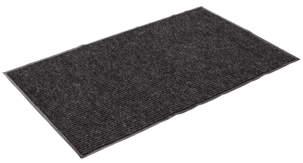Needle Rib Matting in Charcoal, 1500 x 900mm, features a ribbed surface that scrapes dirt and moisture, ideal for entrances.