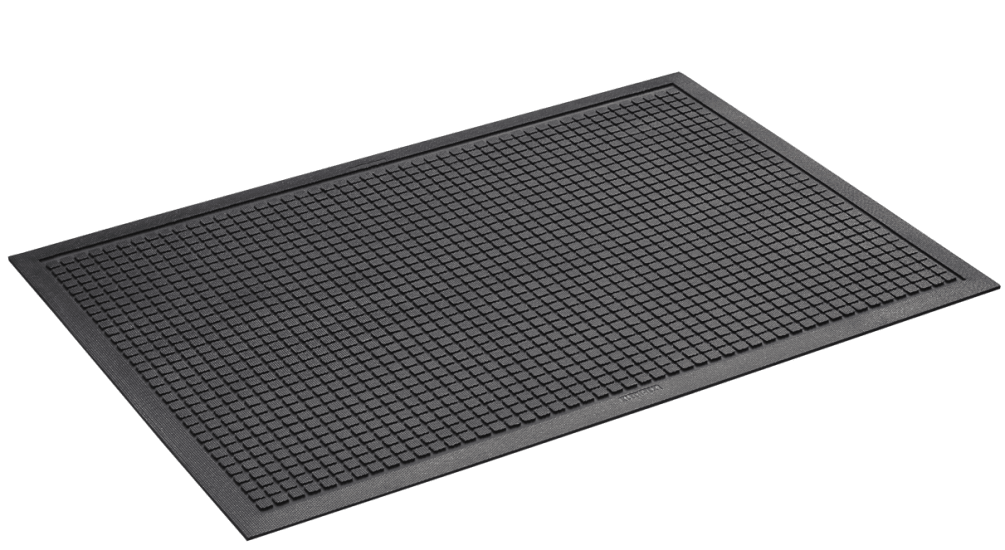 Heavy-duty Kleen Kushion Mat (1400 x 870mm) for safety, comfort, and traction in high-traffic areas, made of 100% nitrile rubber.