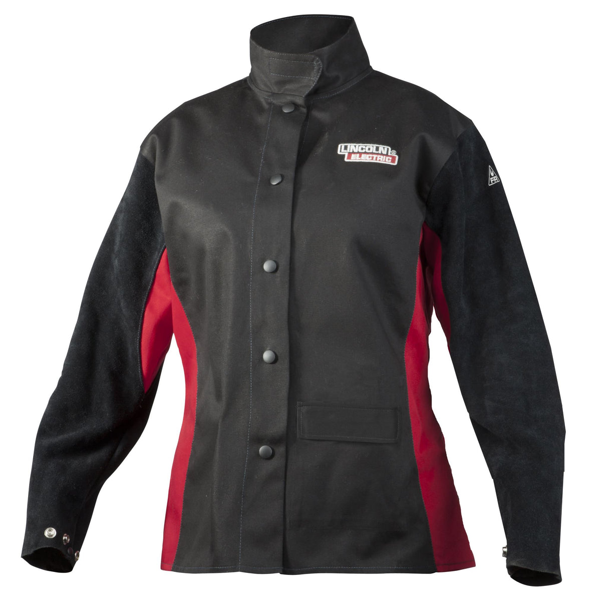 Women's Shadow Split Leather Sleeve Jacket - Black/Red (BR) - S