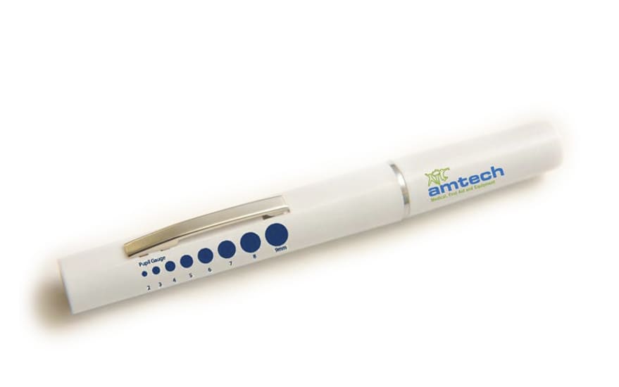 Amtech Penlight with Pupil Gauge, a durable diagnostic tool for healthcare professionals, designed for accurate pupil examination.