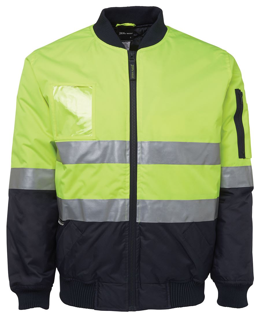 JB's Wear, Hi Vis Flying Jacket, 6DNFJ - Lime/Navy (Size: 7XL)