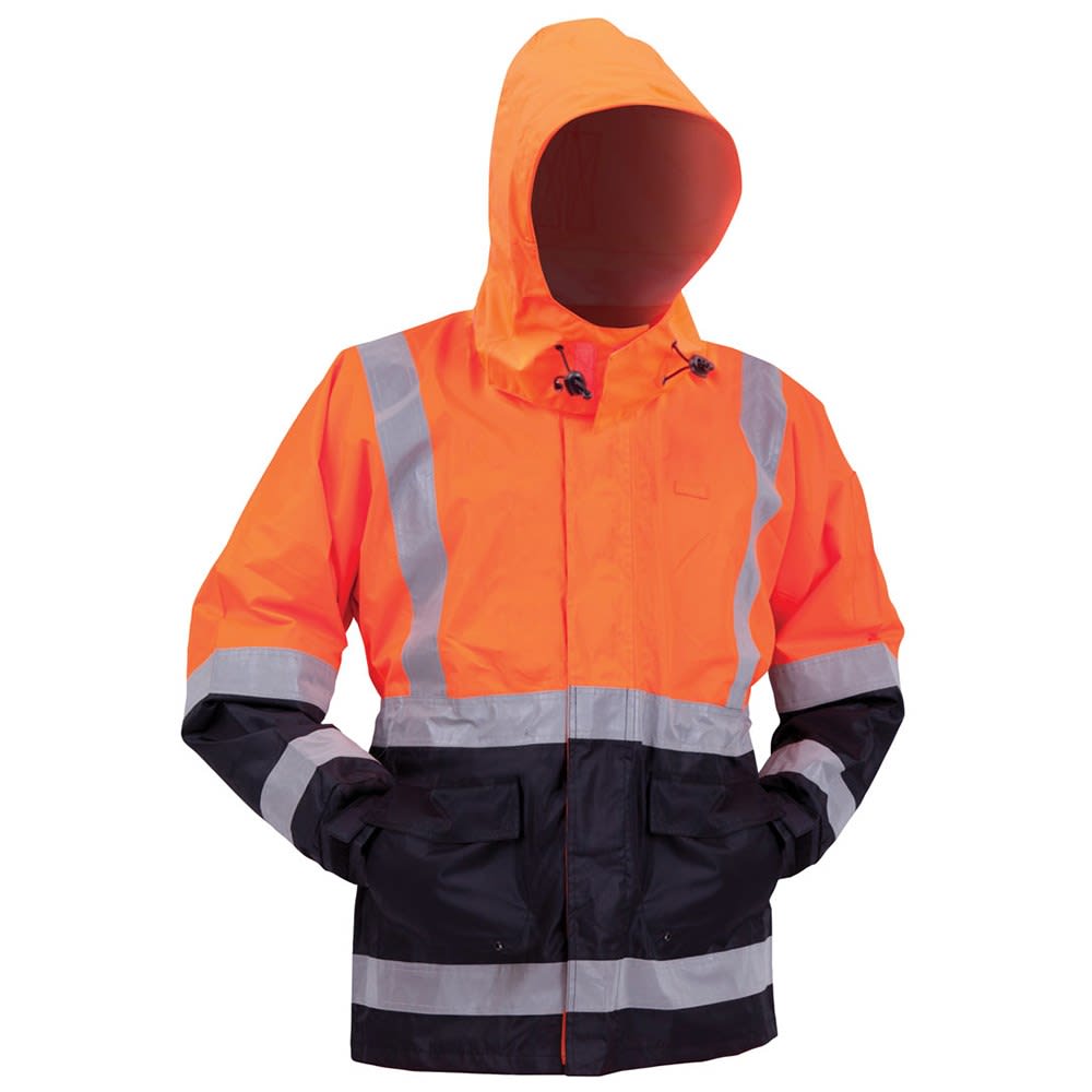 Bison, Stamina Hi Vis Lightweight Jacket, 32205 - Orange/Navy - 2XL