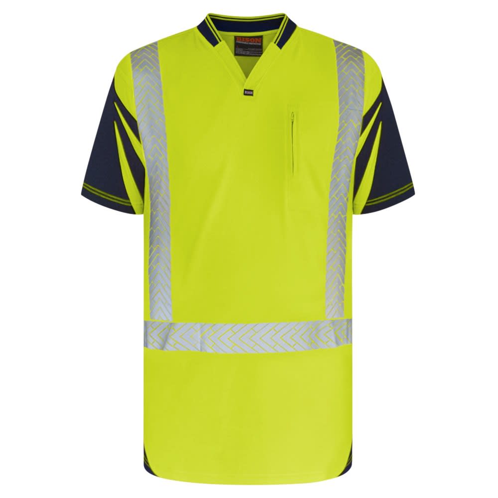 Bison, Hi Vis Quick-Dry Cotton Polo, 232012 - Yellow (Size: 8XL)