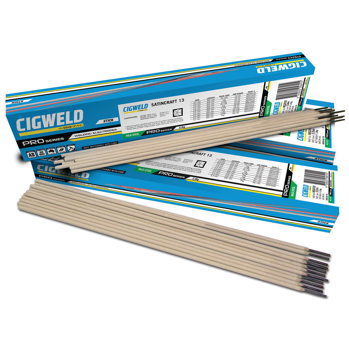 Cigweld Satincraft 13, E6013 GP Welding Electrodes 4.0mm 5kg (Each)
