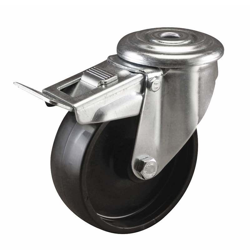 Easyroll 100mm Swivel Brake Bolt Hole I4 Castor Polypropylene 100kg (Each)