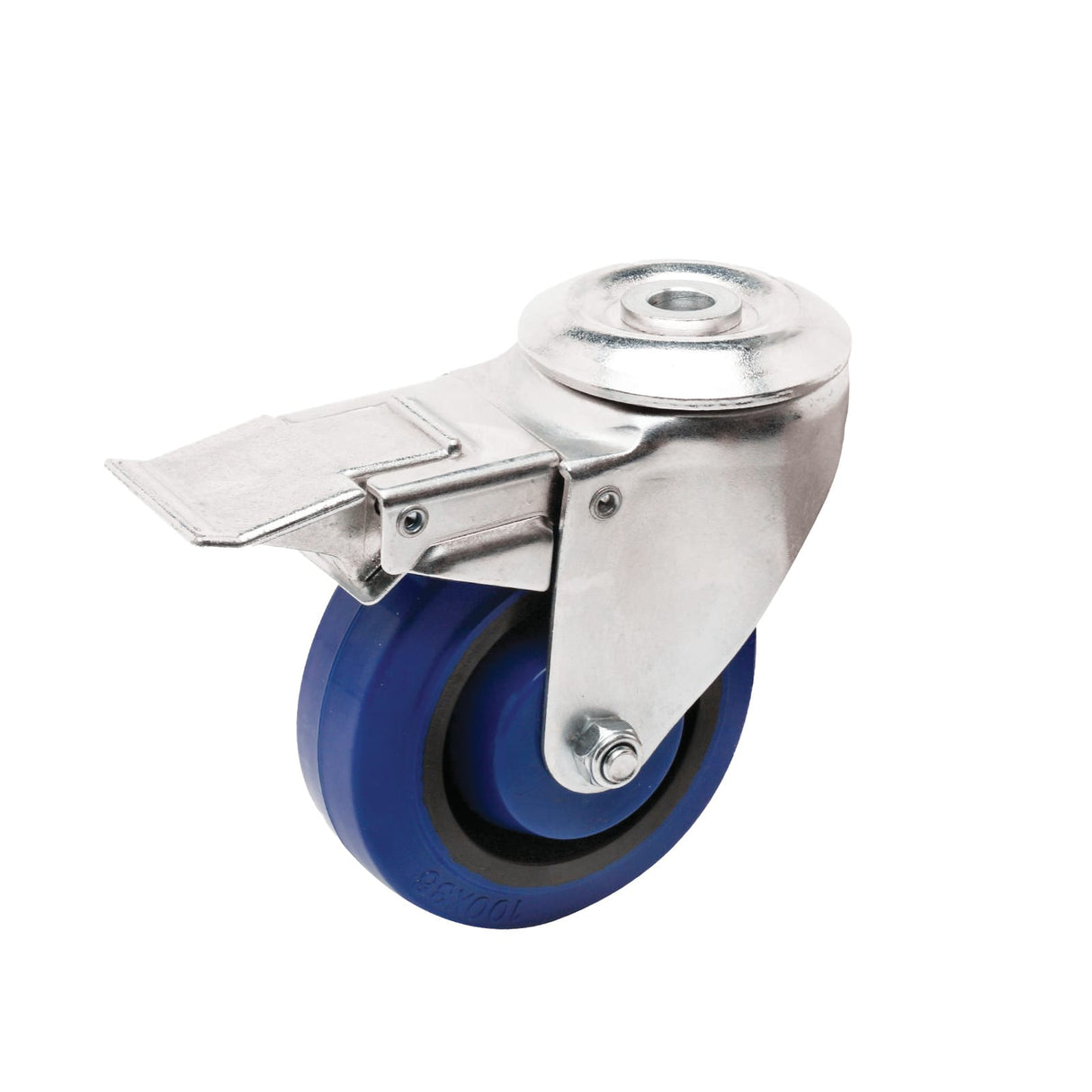 Easyroll 75mm Swivel Brake Bolt Hole I6 Castor Elastic Rubber 90kg (Each)
