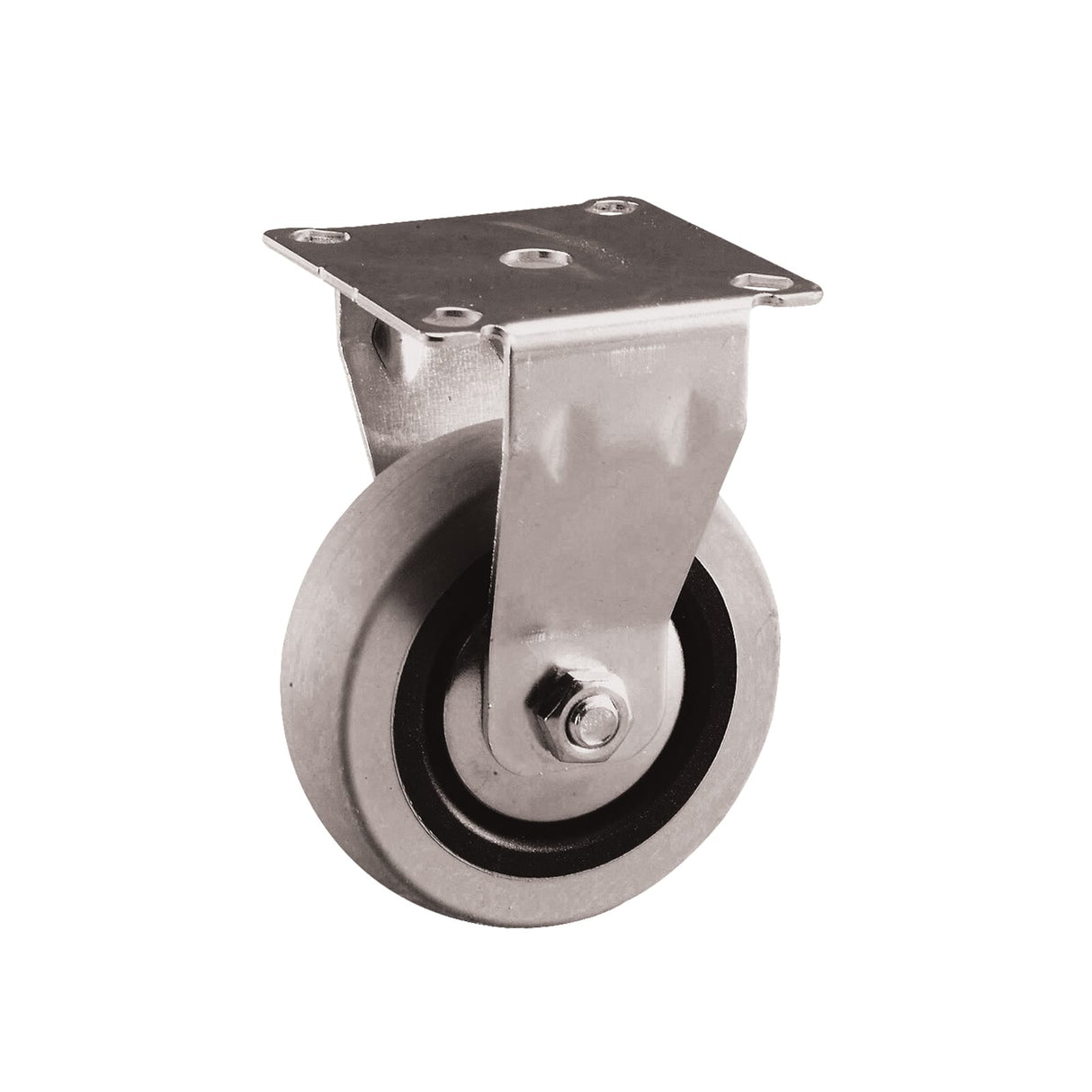 Easyroll 100mm Fixed Plate Mount G1 Castor Grey Rubber 55kg (Each)