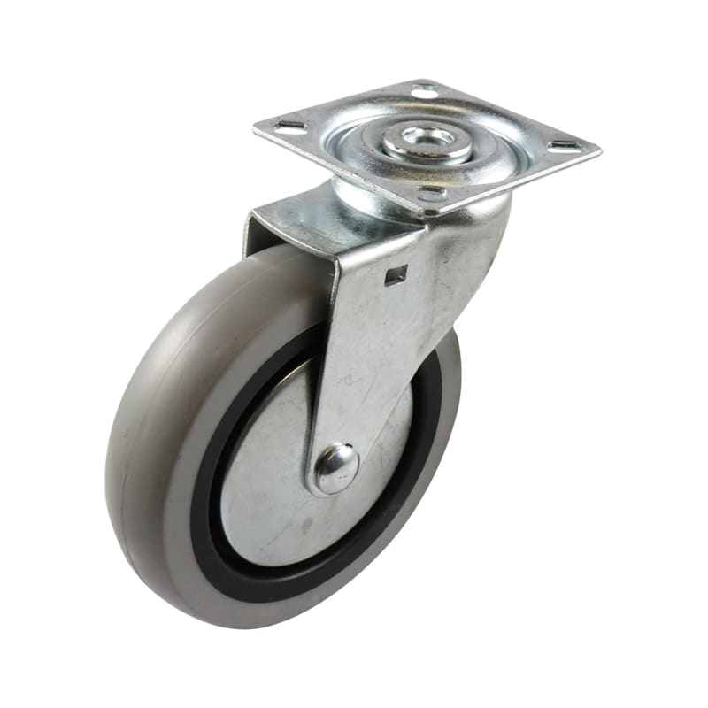 Easyroll 75mm Swivel Plate Mount G1 Castor Grey Rubber 55kg (Each)