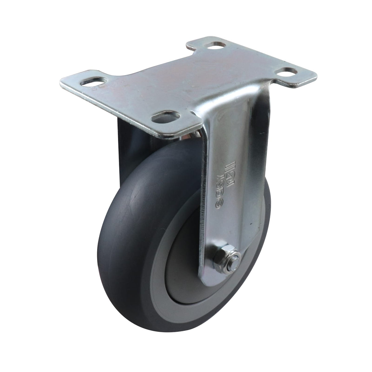 Easyroll 100mm Fixed Plate Mount G6 Castor Grey Rubber 120kg (Each)