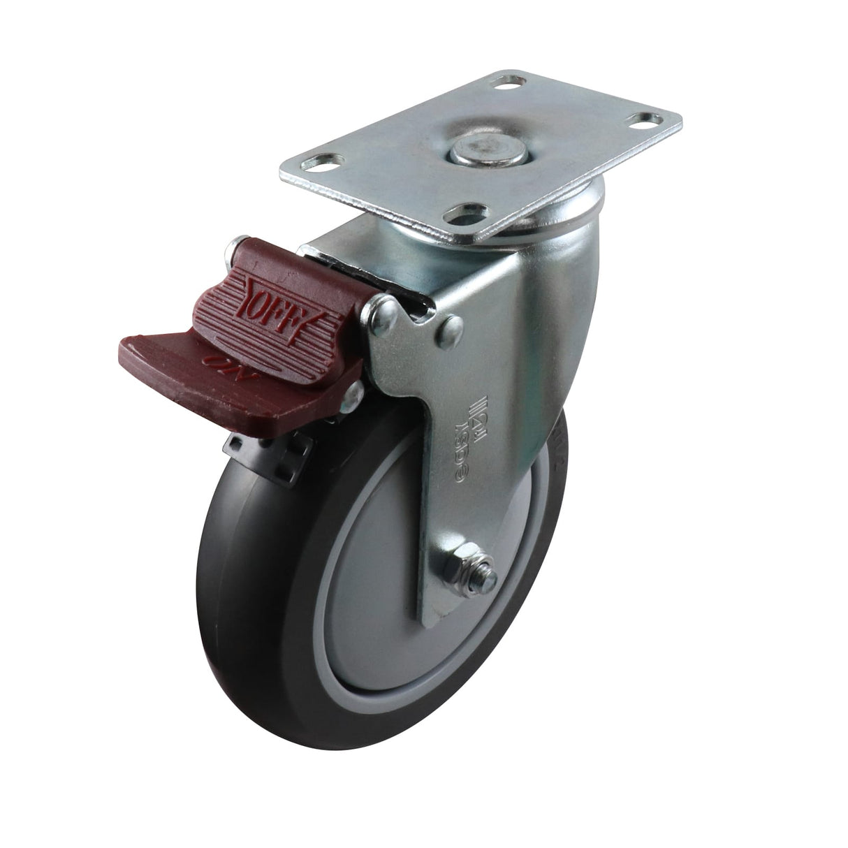 Easyroll 125mm Swivel Brake Plate Mount G6 Castor Urethane 130kg (Each)