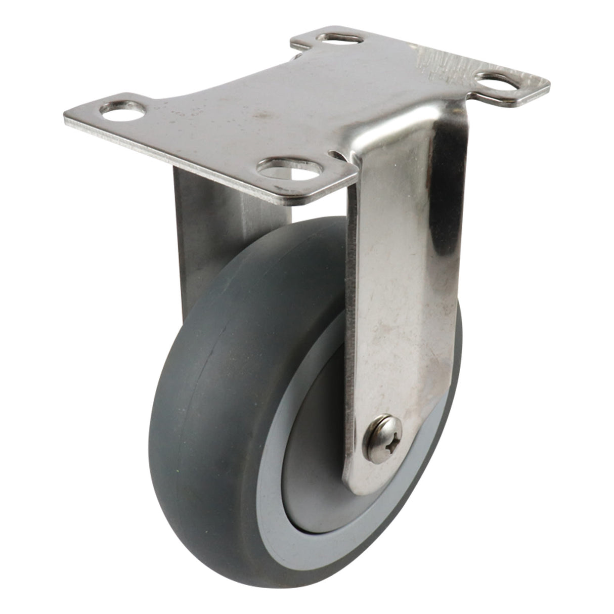 Easyroll 100mm Fixed Plate Mount G7 Castor Grey Rubber 100kg (Each)