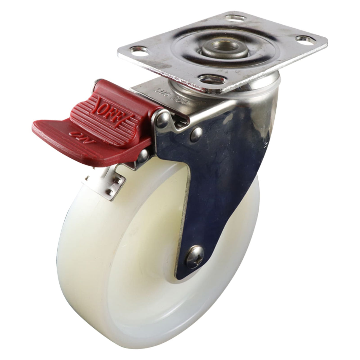 Easyroll 125mm Swivel Brake Plate Mount G7 Castor Nylon 100kg (Each)