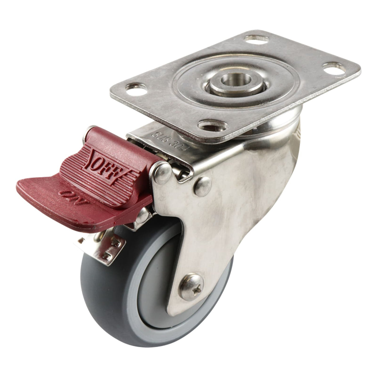 Easyroll 75mm Swivel Brake Plate Mount G7 Castor Urethane 80kg (Each)