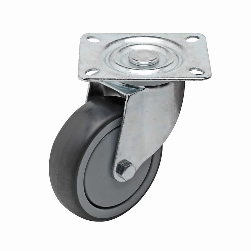 Easyroll 125mm Swivel Plate Mount I4 Castor Grey Rubber 100kg (Each)