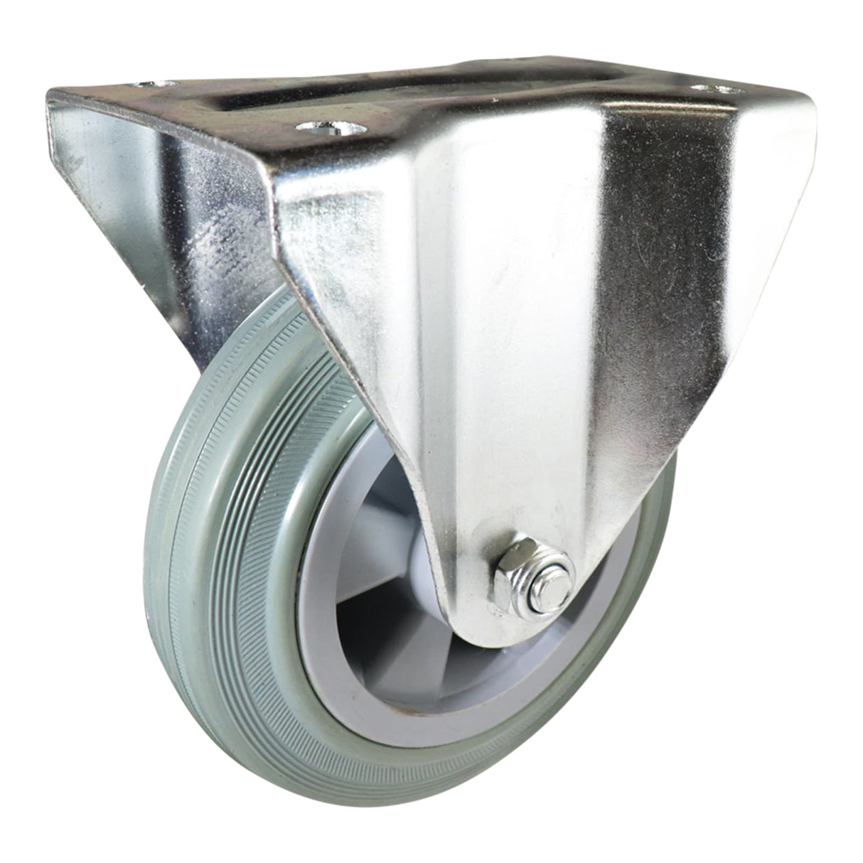 Easyroll 160mm Fixed Plate Mount I4 Castor Grey Rubber 160kg (Each)