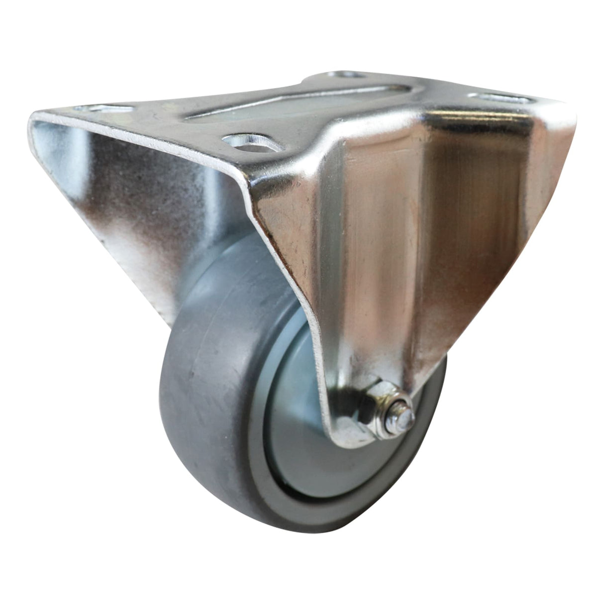 Easyroll 80mm Fixed Plate Mount I4 Castor Grey Rubber 80kg (Each)