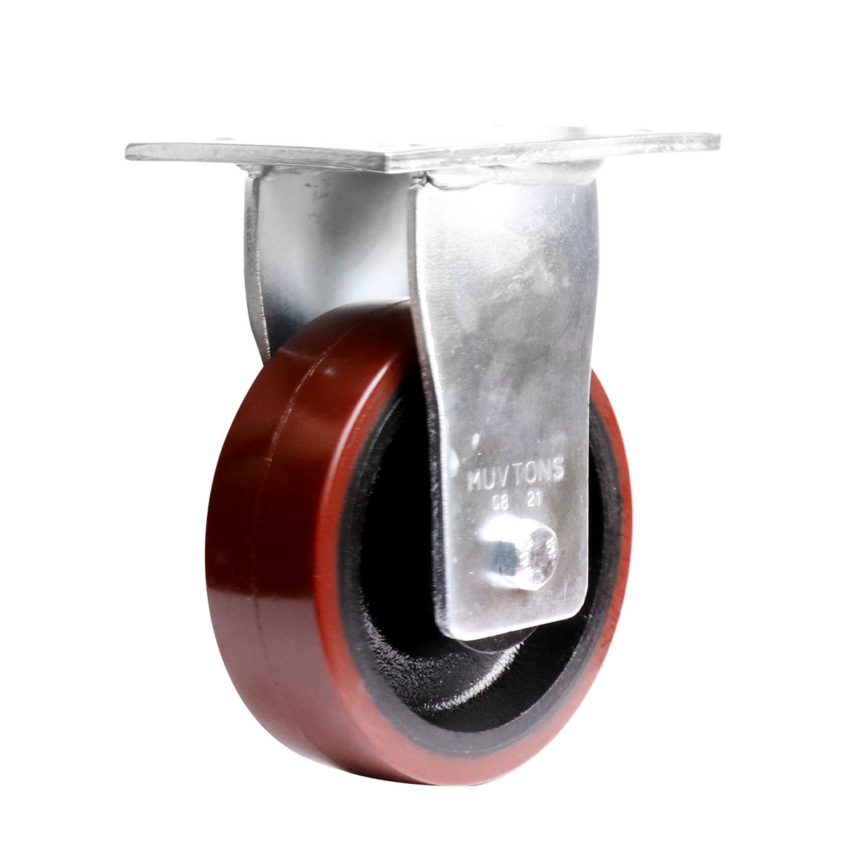 Easyroll 150mm Fixed Plate Mount X2 Castor Urethane Cast Iron 750kg (Each)