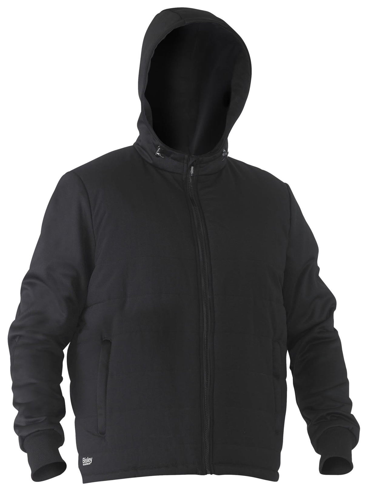 Bisley, FLX & MOVE Puffer Fleece Hooded Jacket - Black (Size: XS)
