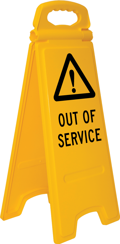 Floor Stand Sign, Prem | Out Of Service H670mm (Each) - Standard
