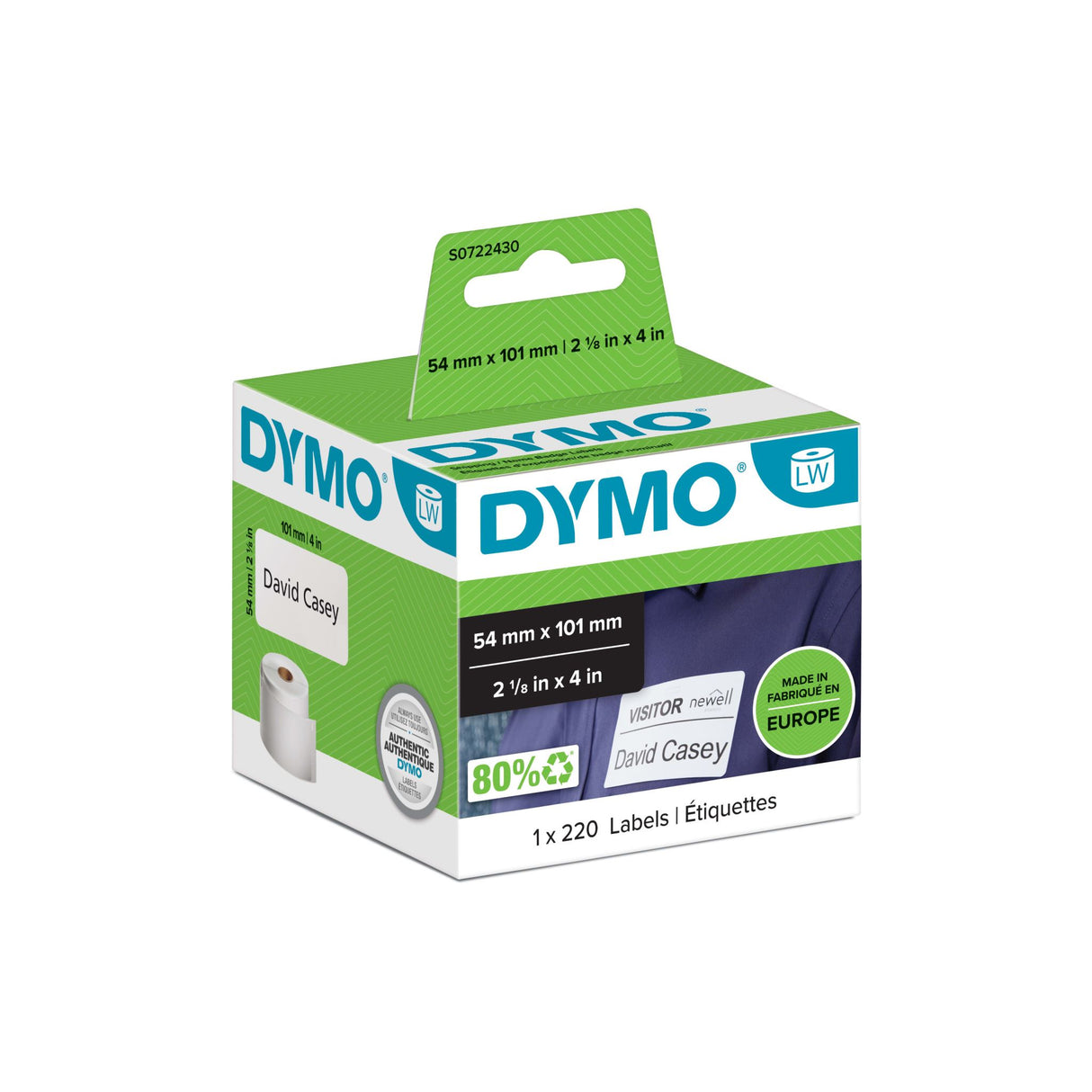 Dymo D1 Labelling Tape Black On Clear 12mm x 7m (Pack)