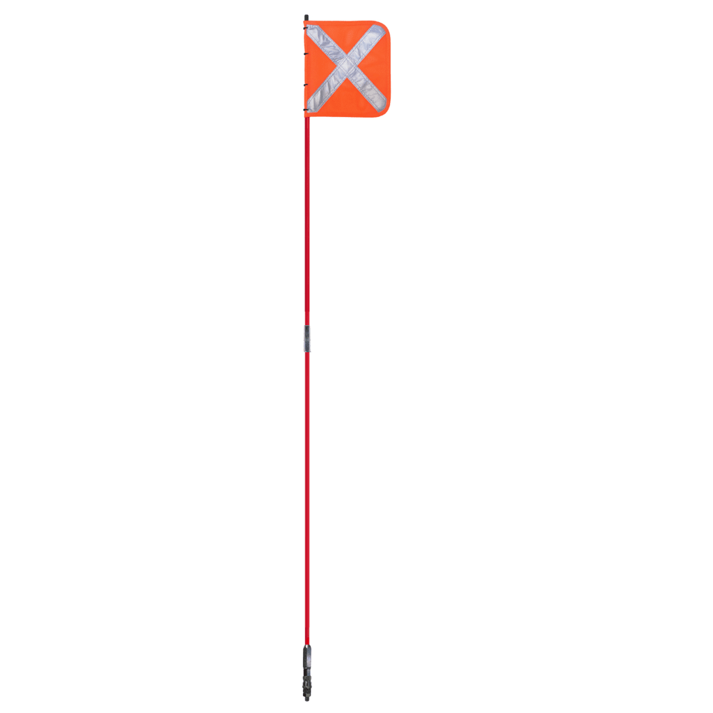 Vehicle Safety Flag | X Orange Mesh, Split Pole Height 2m