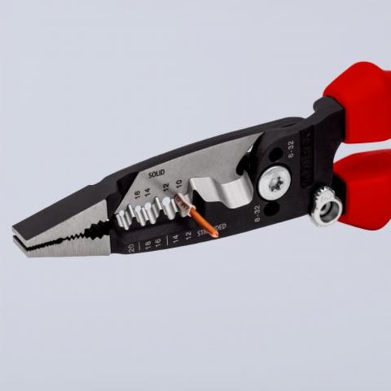 Knipex Wire Stripper: ergonomic, multifunctional tool for precise wire stripping, cutting copper/aluminum cables up to 15mm.