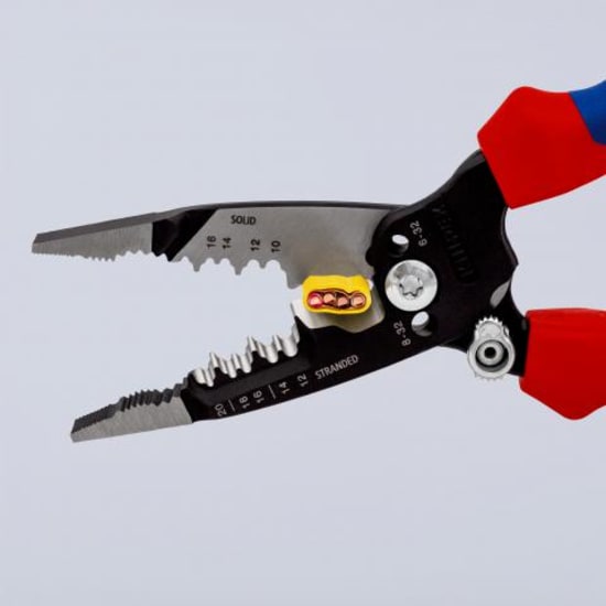 Knipex Wire Stripper: multifunctional tool for efficient wire stripping, cutting, and gripping with ergonomic design for ease of use.