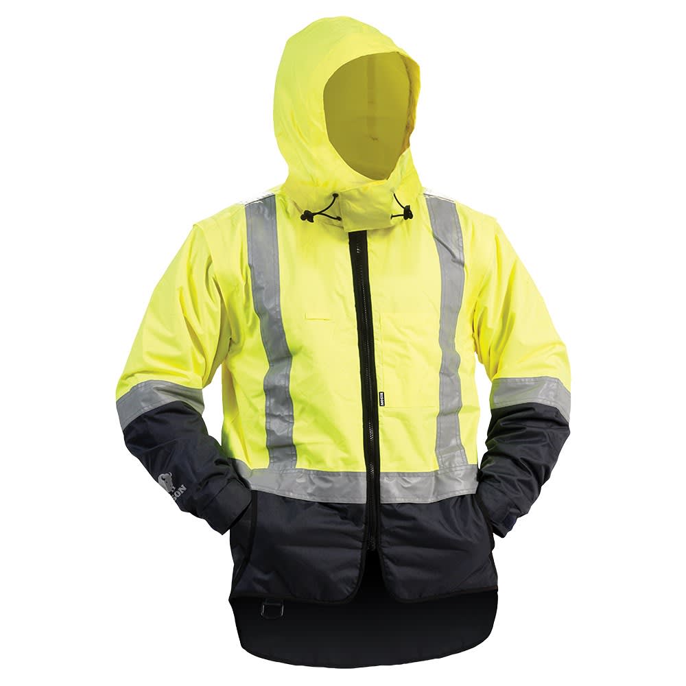 Bison, Stamina Hi Vis Zip Off Sleeve Jacket, 51205 - Yellow/Navy (Size: XL)