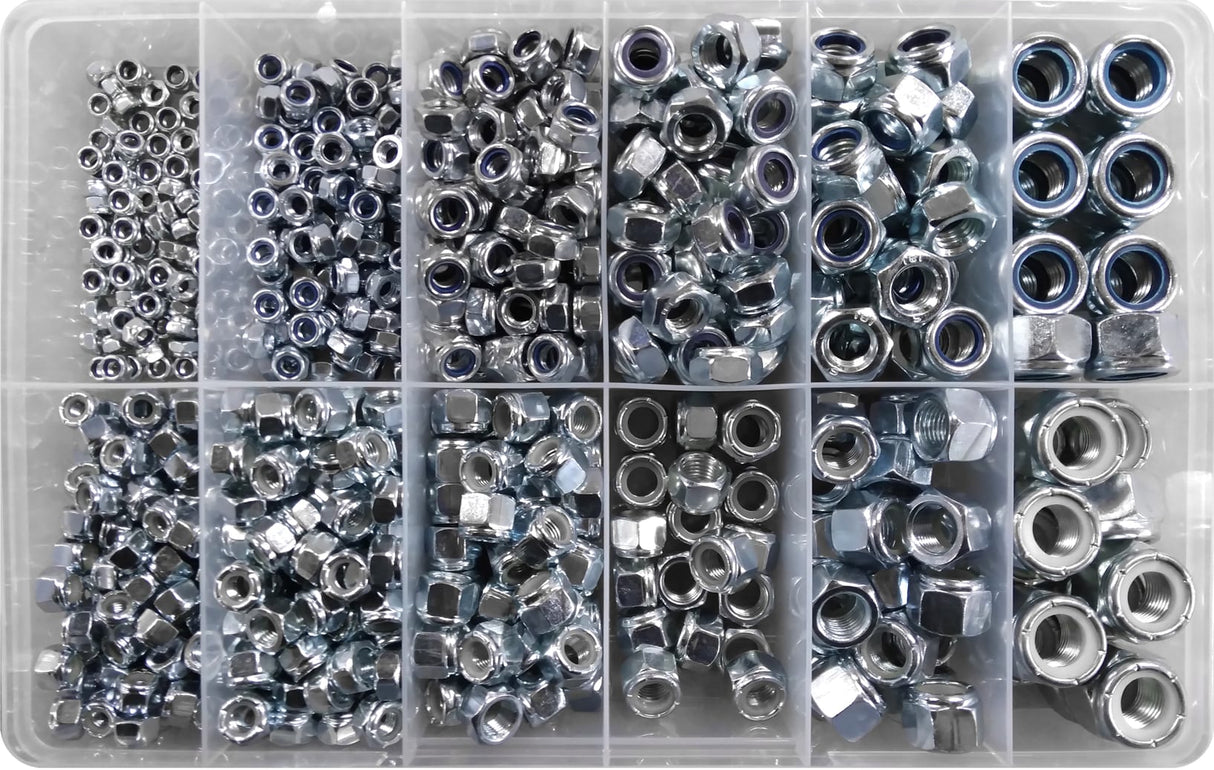 UNF/UNC Nyloc Nut Kit Zinc Plated - 726 Piece (Kit)