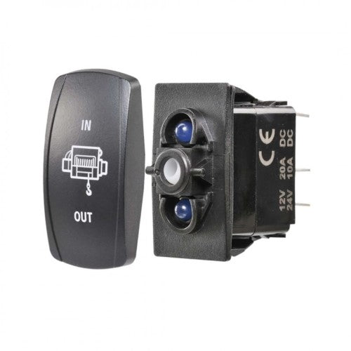 TUNA TUBE SWITCH OFF/ON BLUE LED 12/24V - NARVA