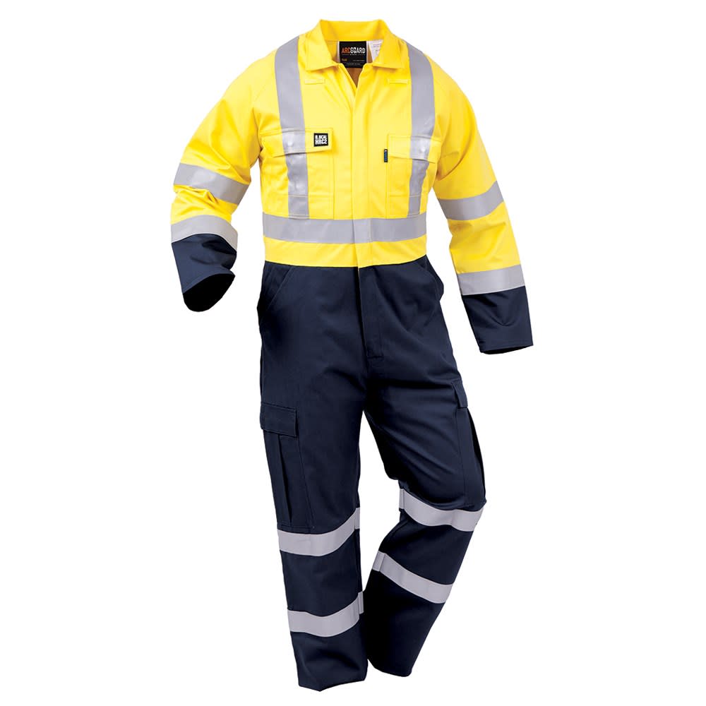 Arcguard, 8.6cal Hi Vis Flame Resistant Overall - Yellow/Navy - 132