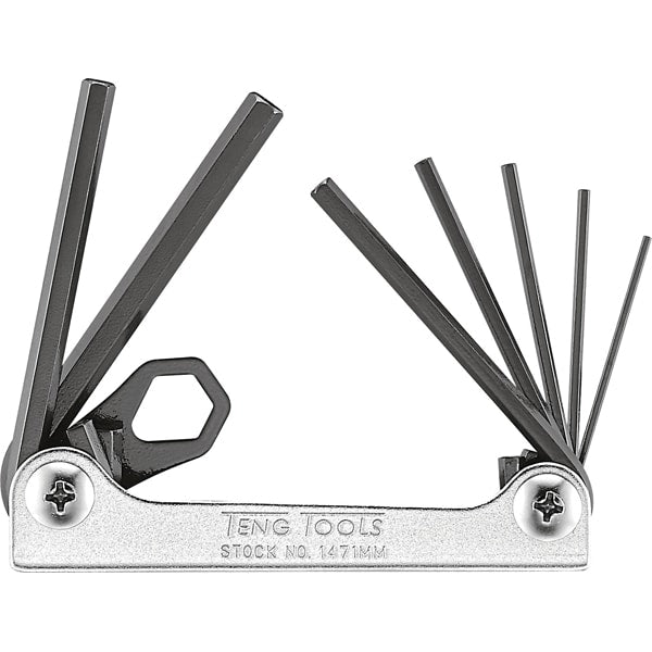 Teng 7 Piece Folding mm Hex Key Set 1.5mm-6mm (Each)