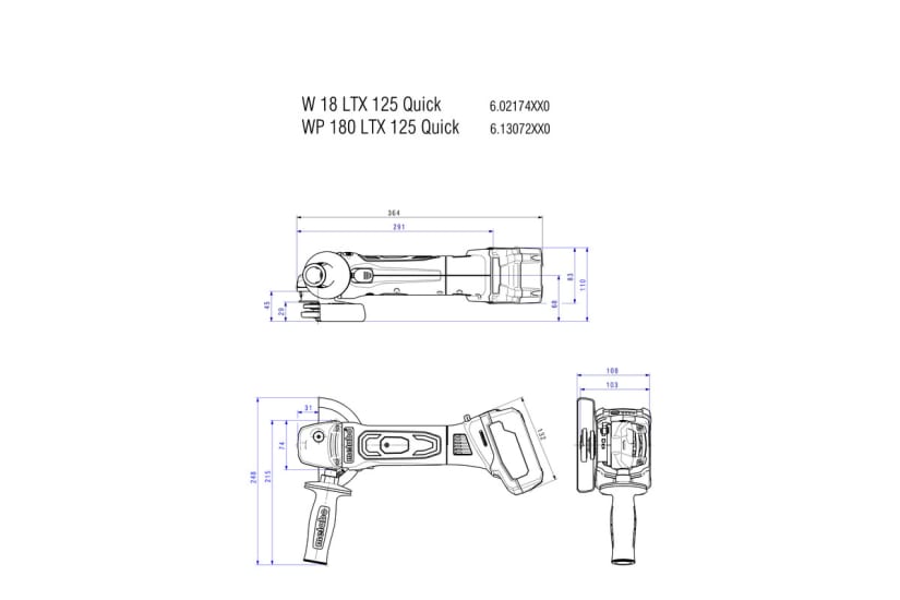 Metabo 18V angle grinder with paddle switch, ergonomic design, quick disc change, and overload protection for safe, efficient grinding.