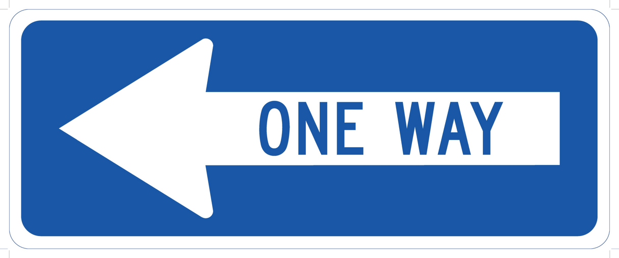 Road Sign | Left Arrow One Way W600mm x H250mm (Single Sided)