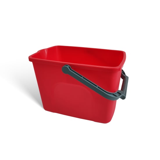 Bright red Filta All Purpose Bucket with 9L capacity, ideal for versatile cleaning at home or office, with convenient handle.