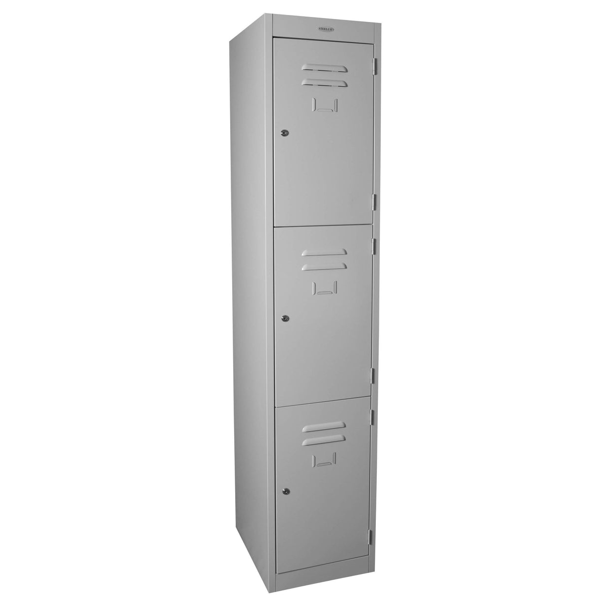 3 Door locker Keylock Silver Grey 305mm Wide - Steelco