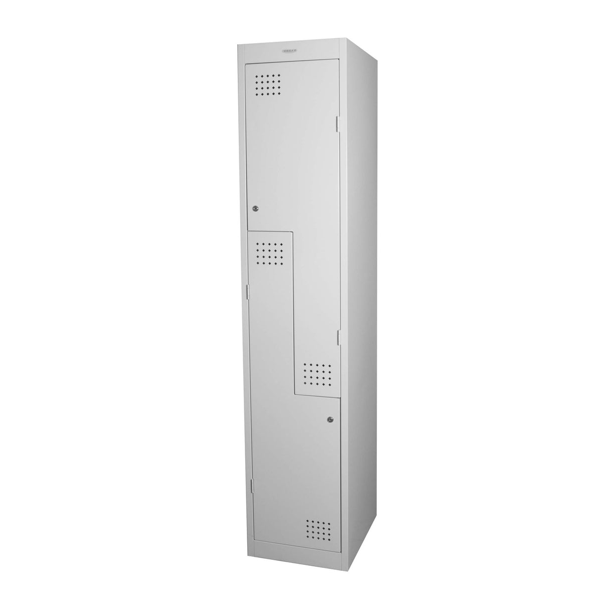 2 Door Combo Locker Keylock White Satin 380mm - Steelco