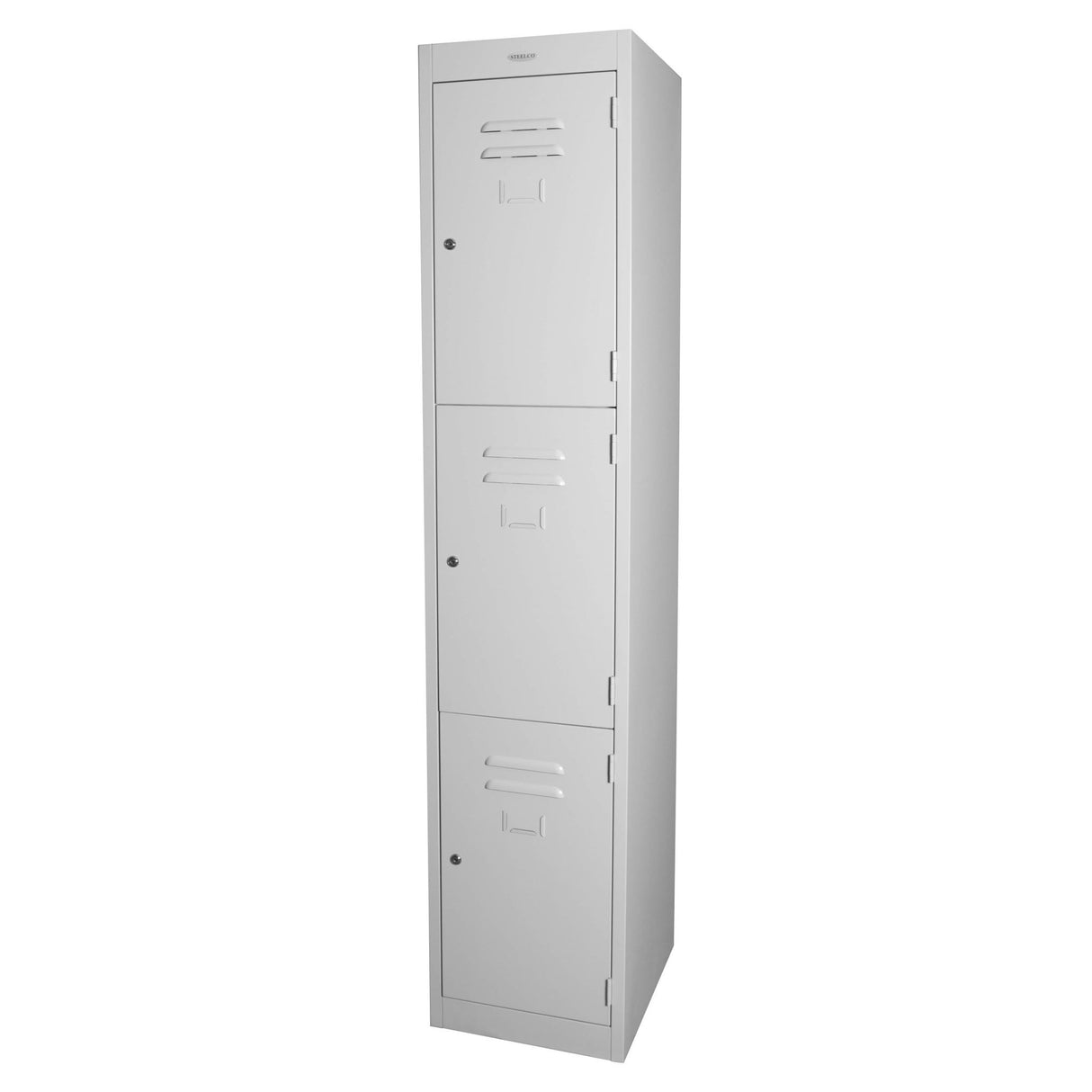 3 Door locker Keylock Silver Grey 380mm Wide - Steelco