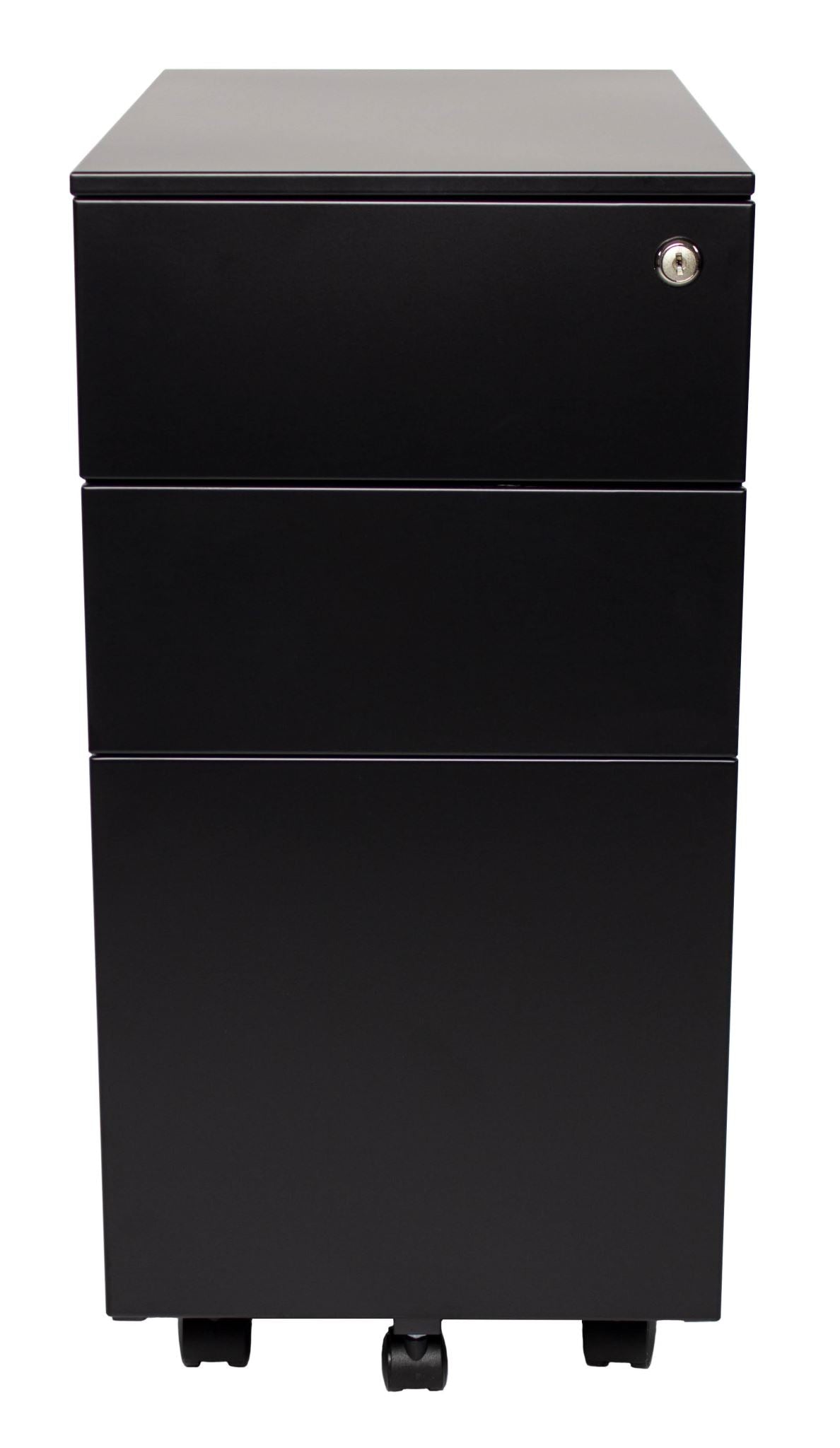 Steelco Slimline Pedestal Black Satin 300mm Wide (Each)