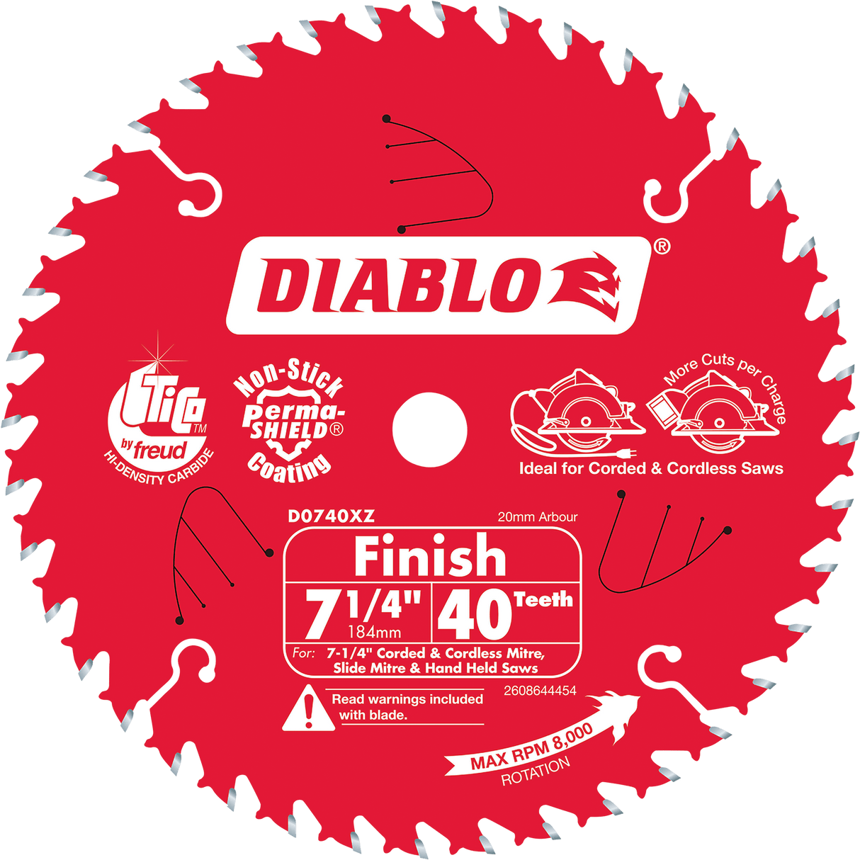 Diablo Circular Saw Blade 184x20mm40T (Each)