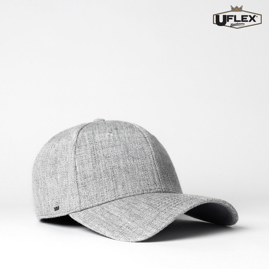 UFlex, Adults Pro Style Cap, U15603 - Grey Melange (Size: 2XL)