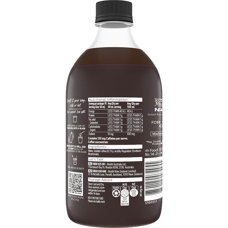 Nescafé Espresso Coffee Concentrate Black Bottle 500mL