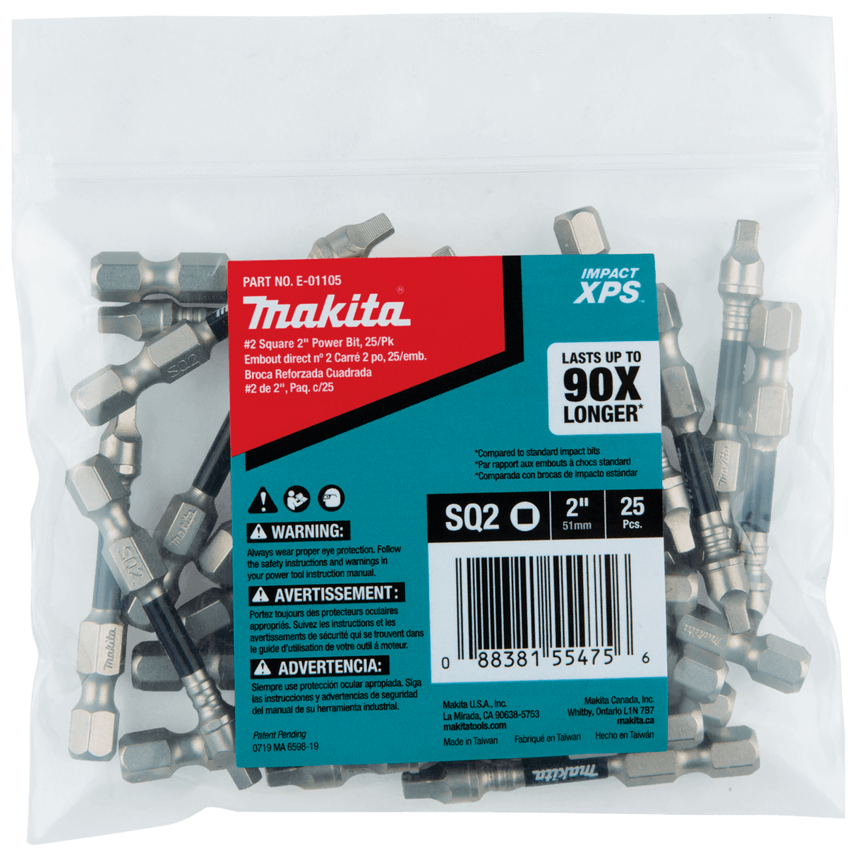 Makita Impact XPS SQ2 50mm 25 (Pack)